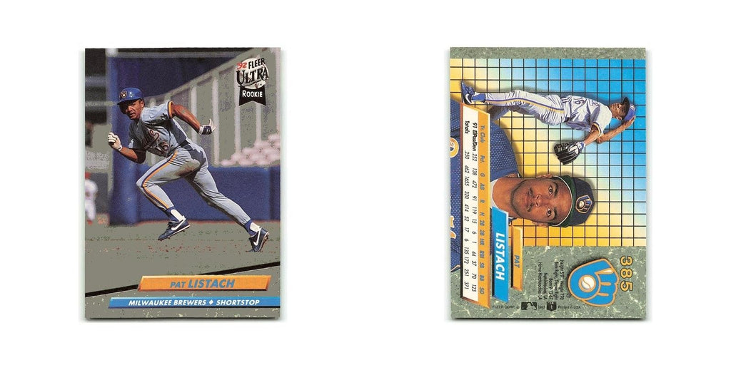 Pat Listach Rookie 1992 Fleer Ultra #385 Milwaukee Brewers Baseball Card NM
