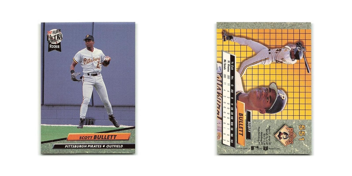 Scott Bullett Rookie 1992 Fleer Ultra #551 Pittsburgh Pirates Baseball Card NM