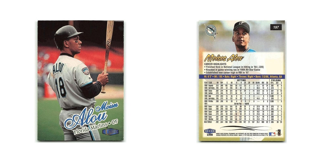 Moises Alou 1998 Fleer Ultra #197 Florida Marlins Baseball Card NM