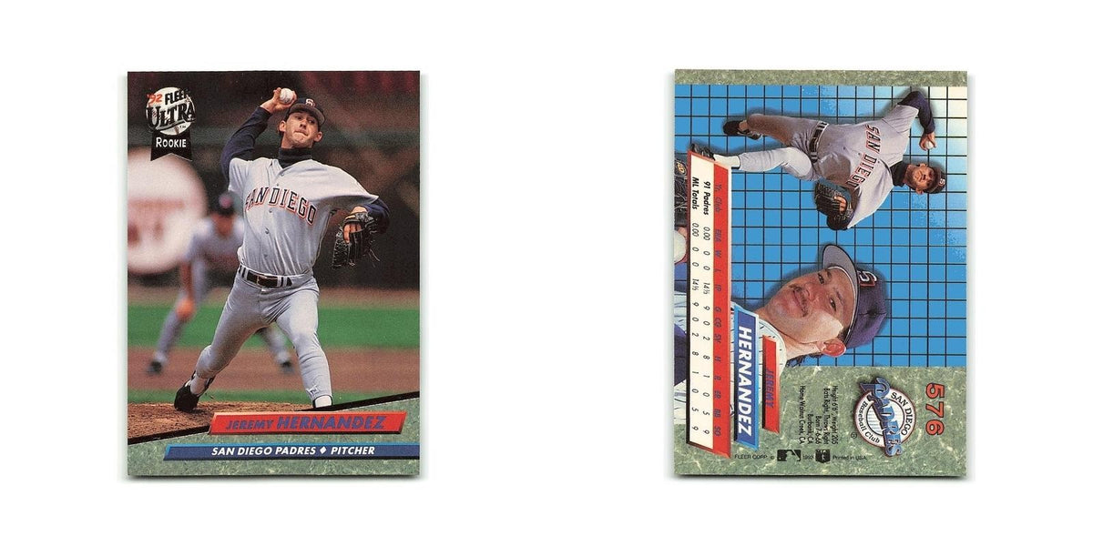 Jeremy Hernandez Rookie 1992 Fleer Ultra #576 San Diego Padres Baseball Card NM
