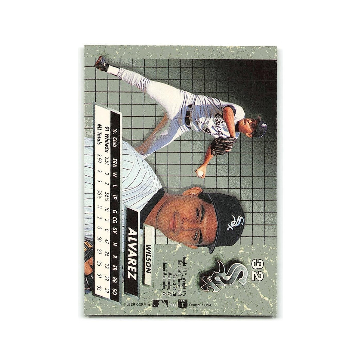 Wilson Alvarez Rookie 1992 Fleer Ultra #32 Chicago White Sox Baseball Card NM