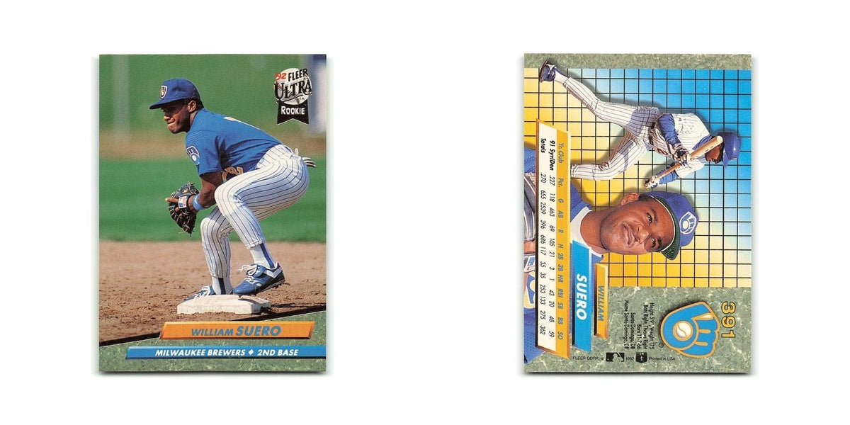 William Suero Rookie 1992 Fleer Ultra #391 Milwaukee Brewers Baseball Card NM