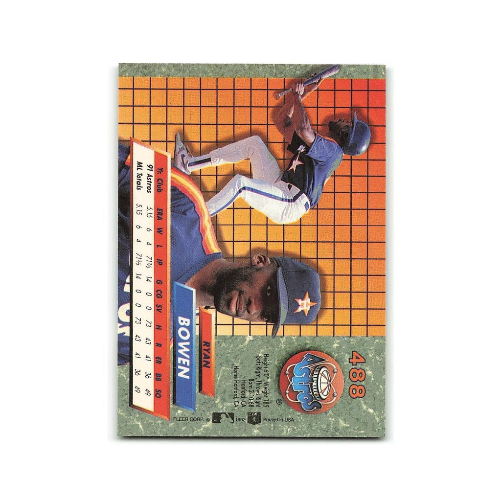 Ryan Bowen Rookie 1992 Fleer Ultra #488 Houston Astros Baseball Card NM