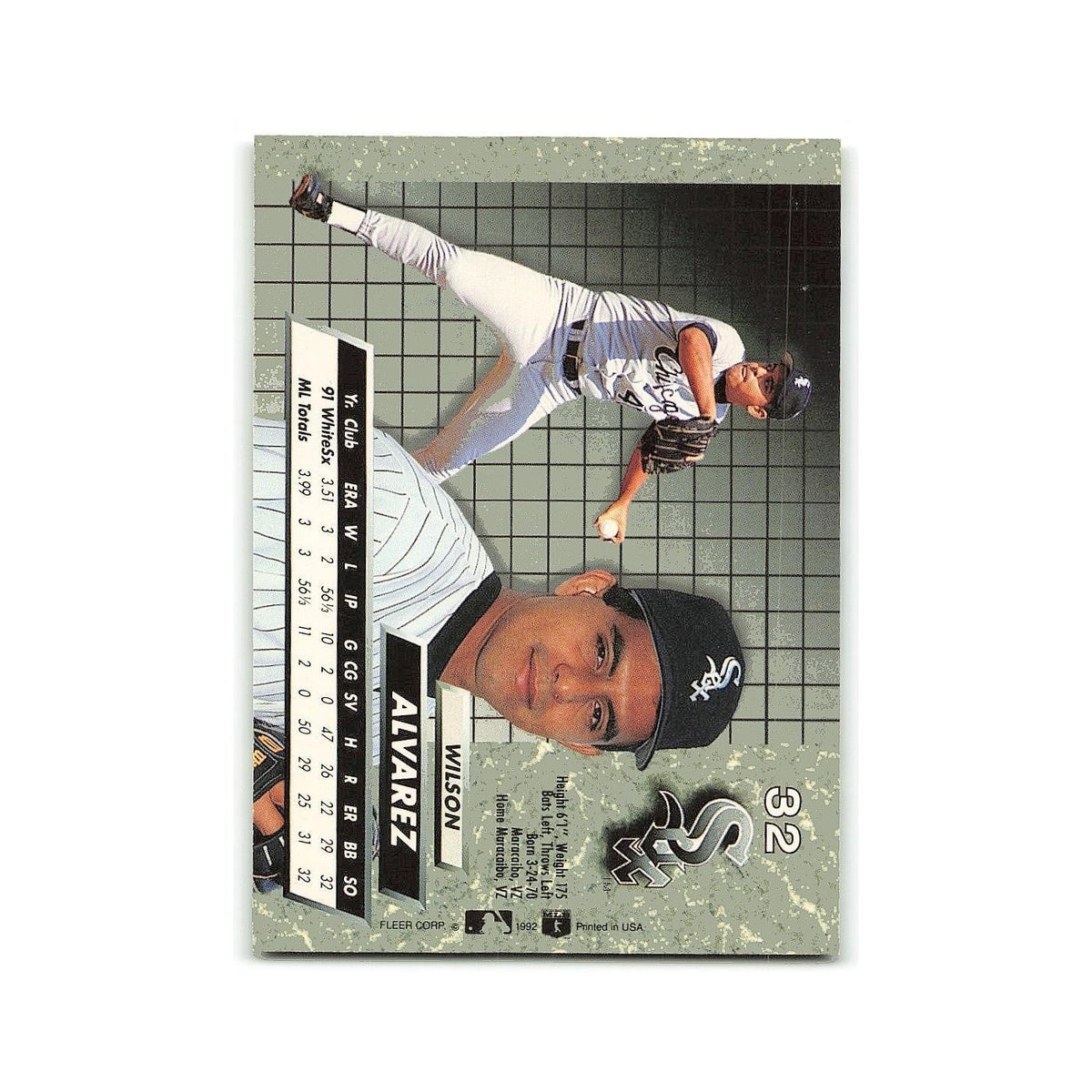 Wilson Alvarez Rookie 1992 Fleer Ultra #32 Chicago White Sox Baseball Card NM