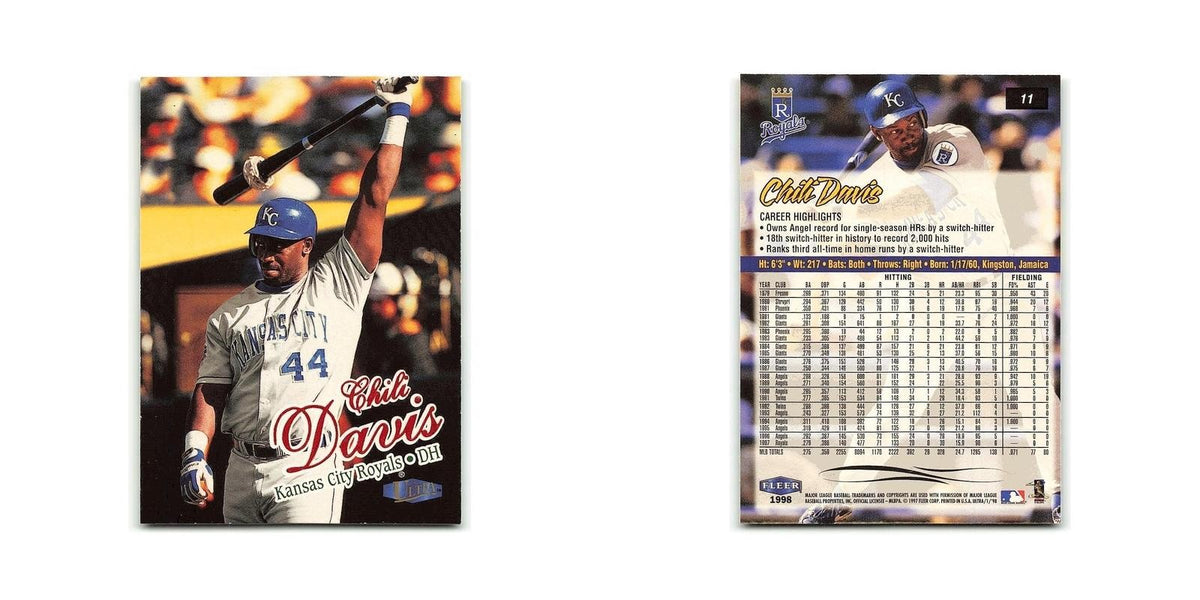 Chili Davis 1998 Fleer Ultra #11 Kansas City Royals Baseball Card NM