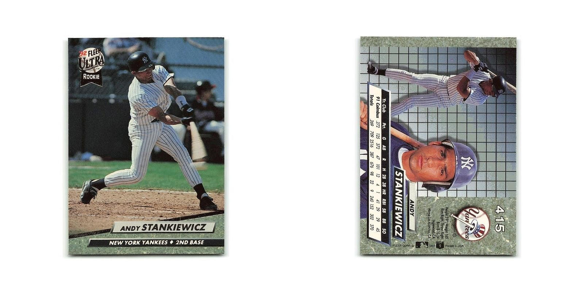 Andy Stankiewicz Rookie 1992 Fleer Ultra #415 New York Yankees Baseball Card NM