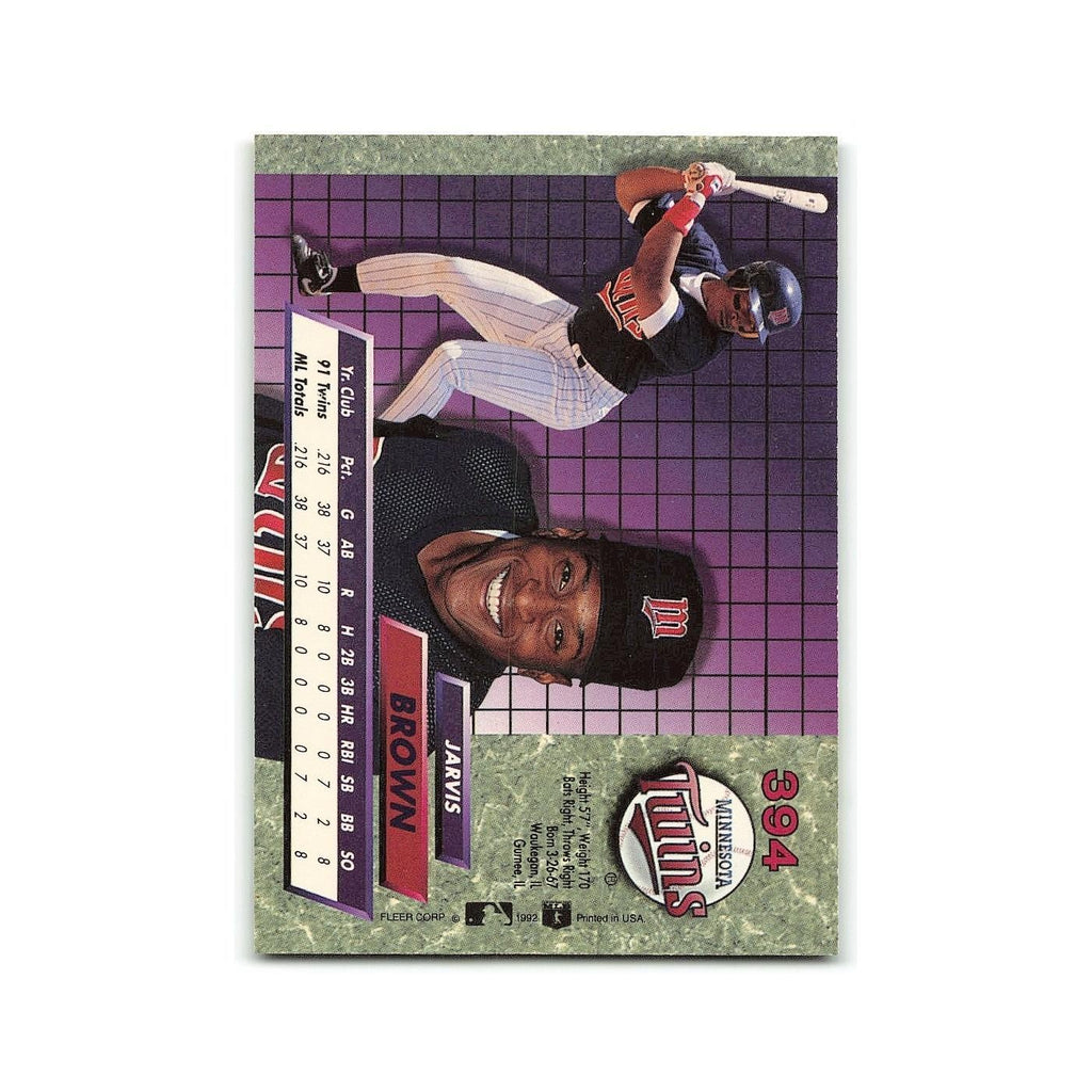 Jarvis Brown Rookie 1992 Fleer Ultra #394 Minnesota Twins Baseball Card NM