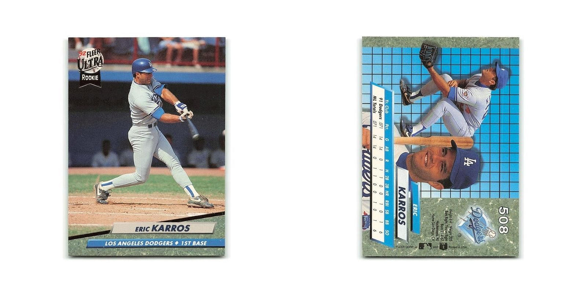 Eric Karros Rookie 1992 Fleer Ultra #508 Los Angeles Dodgers Baseball Card NM