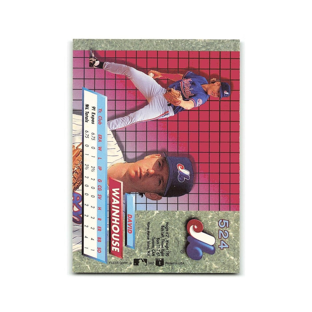 Dave Wainhouse Rookie 1992 Fleer Ultra #524 Montreal Expos Baseball Card NM