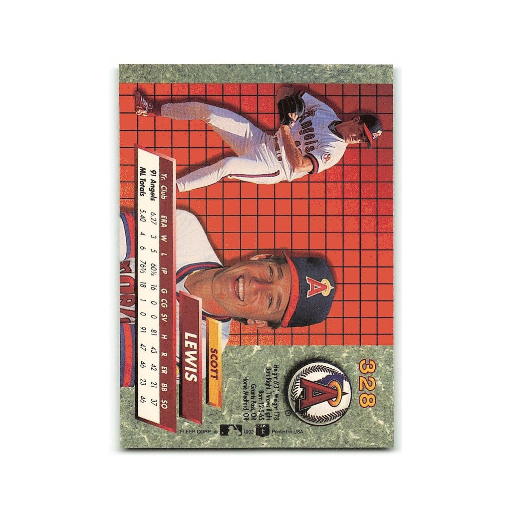 Scott Lewis Rookie 1992 Fleer Ultra #328 California Angels Baseball Card NM