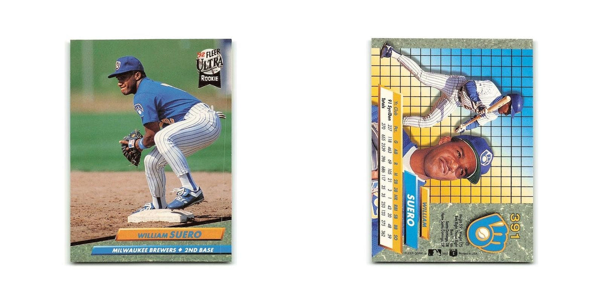 William Suero Rookie 1992 Fleer Ultra #391 Milwaukee Brewers Baseball Card NM