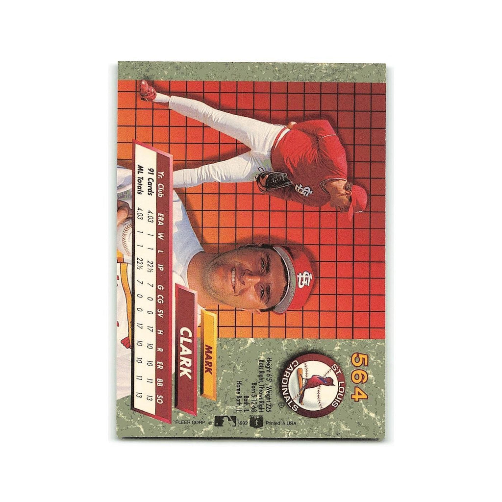 Mark Clark Rookie 1992 Fleer Ultra #564 St. Louis Cardinals Baseball Card NM