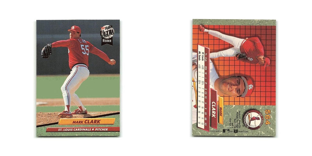 Mark Clark Rookie 1992 Fleer Ultra #564 St. Louis Cardinals Baseball Card NM