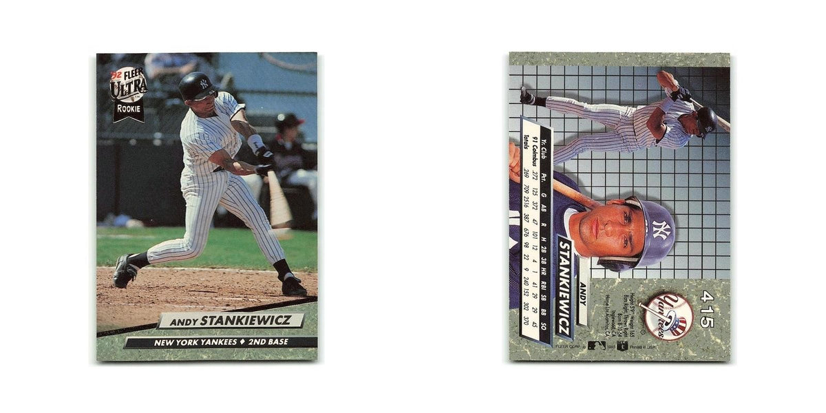 Andy Stankiewicz Rookie 1992 Fleer Ultra #415 New York Yankees Baseball Card NM