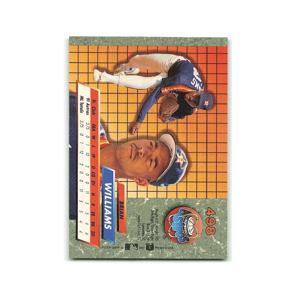 Brian Williams Rookie 1992 Fleer Ultra #498 Houston Astros Baseball Card NM