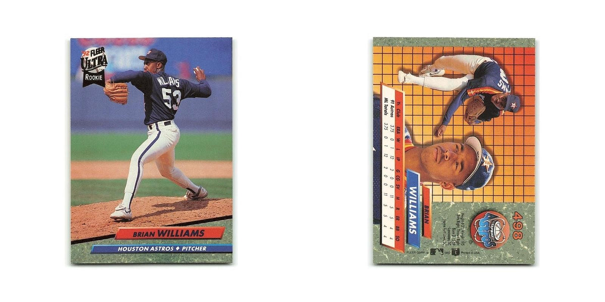 Brian Williams Rookie 1992 Fleer Ultra #498 Houston Astros Baseball Card NM