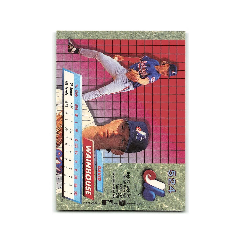 Dave Wainhouse Rookie 1992 Fleer Ultra #524 Montreal Expos Baseball Card NM