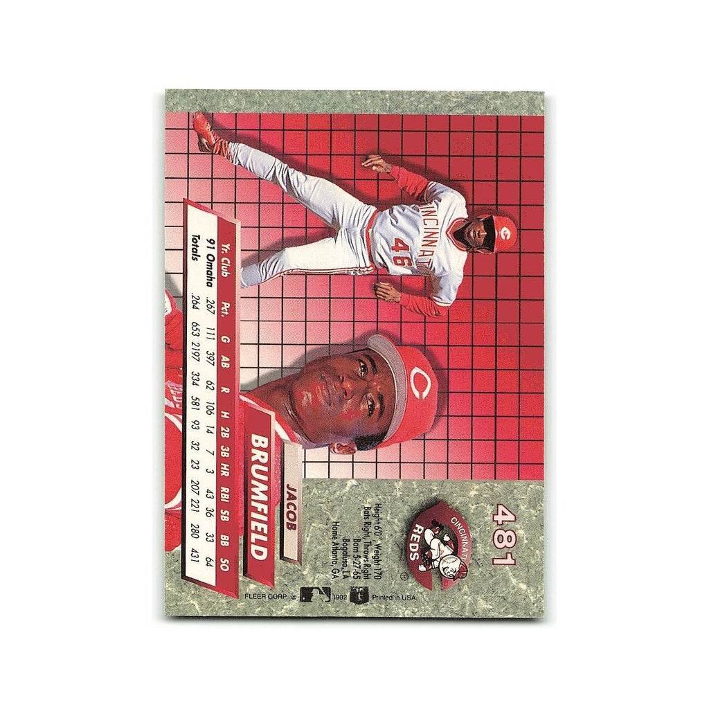 Jacob Brumfield Rookie 1992 Fleer Ultra #481 Cincinnati Reds Baseball Card NM