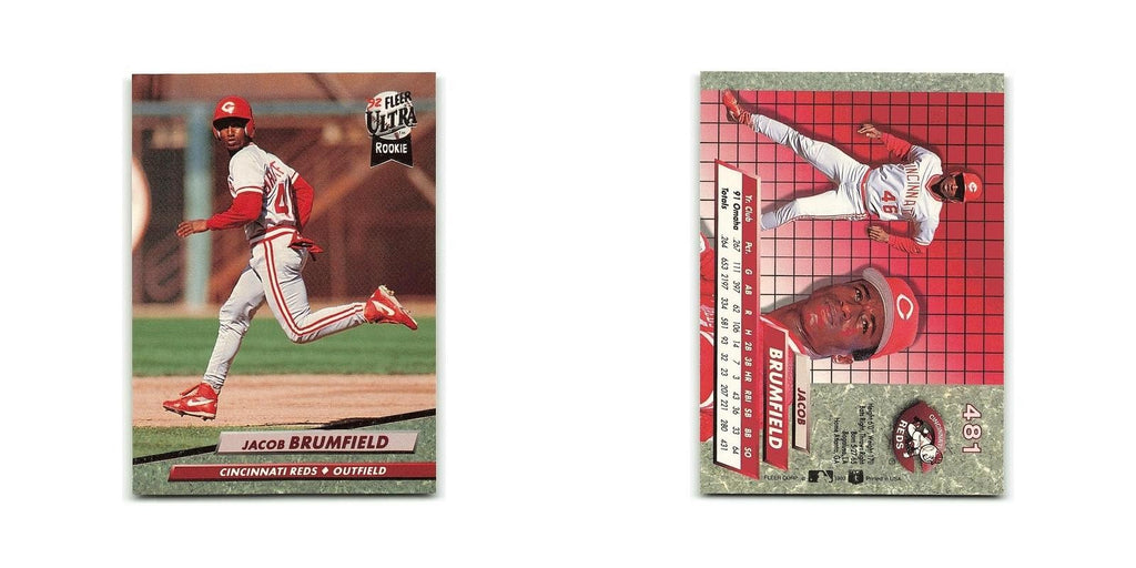 Jacob Brumfield Rookie 1992 Fleer Ultra #481 Cincinnati Reds Baseball Card NM