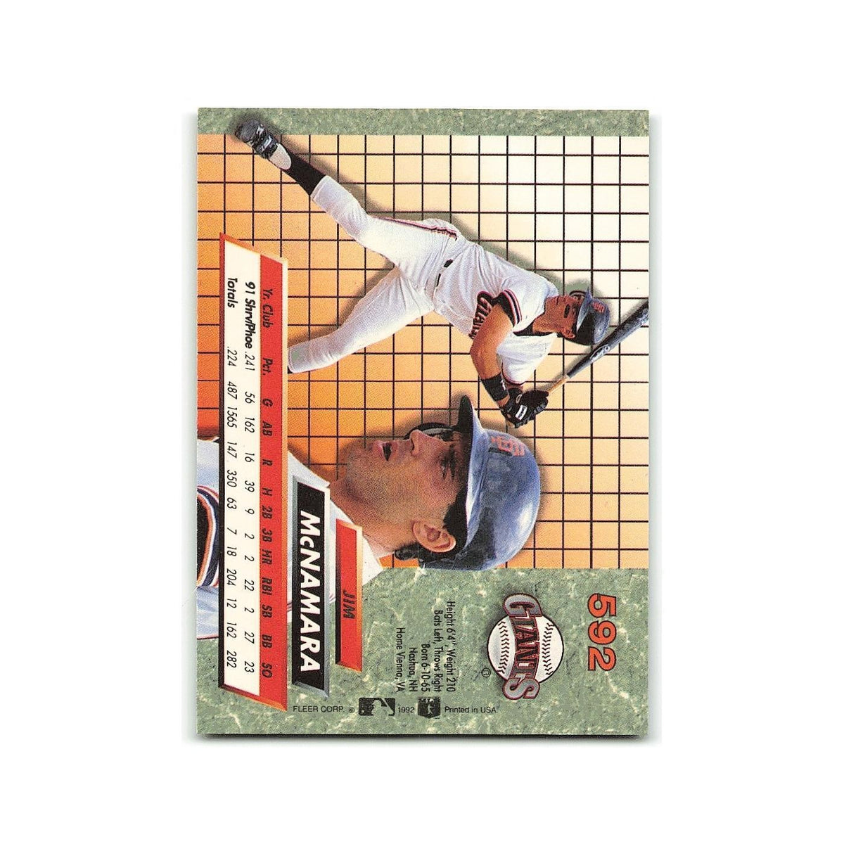 Jim McNamara Rookie 1992 Fleer Ultra #592 San Francisco Giants Baseball Card NM