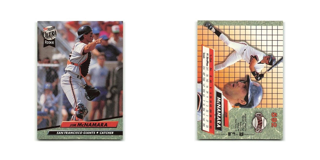 Jim McNamara Rookie 1992 Fleer Ultra #592 San Francisco Giants Baseball Card NM