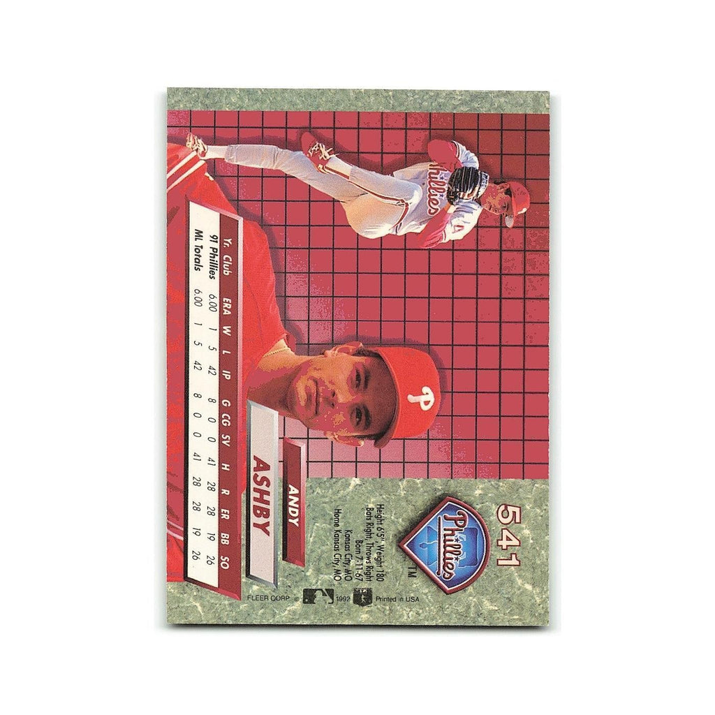 Andy Ashby Rookie 1992 Fleer Ultra #541 Philadelphia Phillies Baseball Card NM