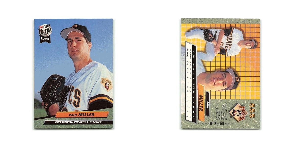 Paul Miller Rookie 1992 Fleer Ultra #555 Pittsburgh Pirates Baseball Card NM