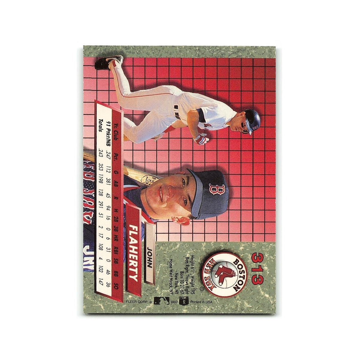 John Flaherty Rookie 1992 Fleer Ultra #313 Boston Red Sox Baseball Card NM