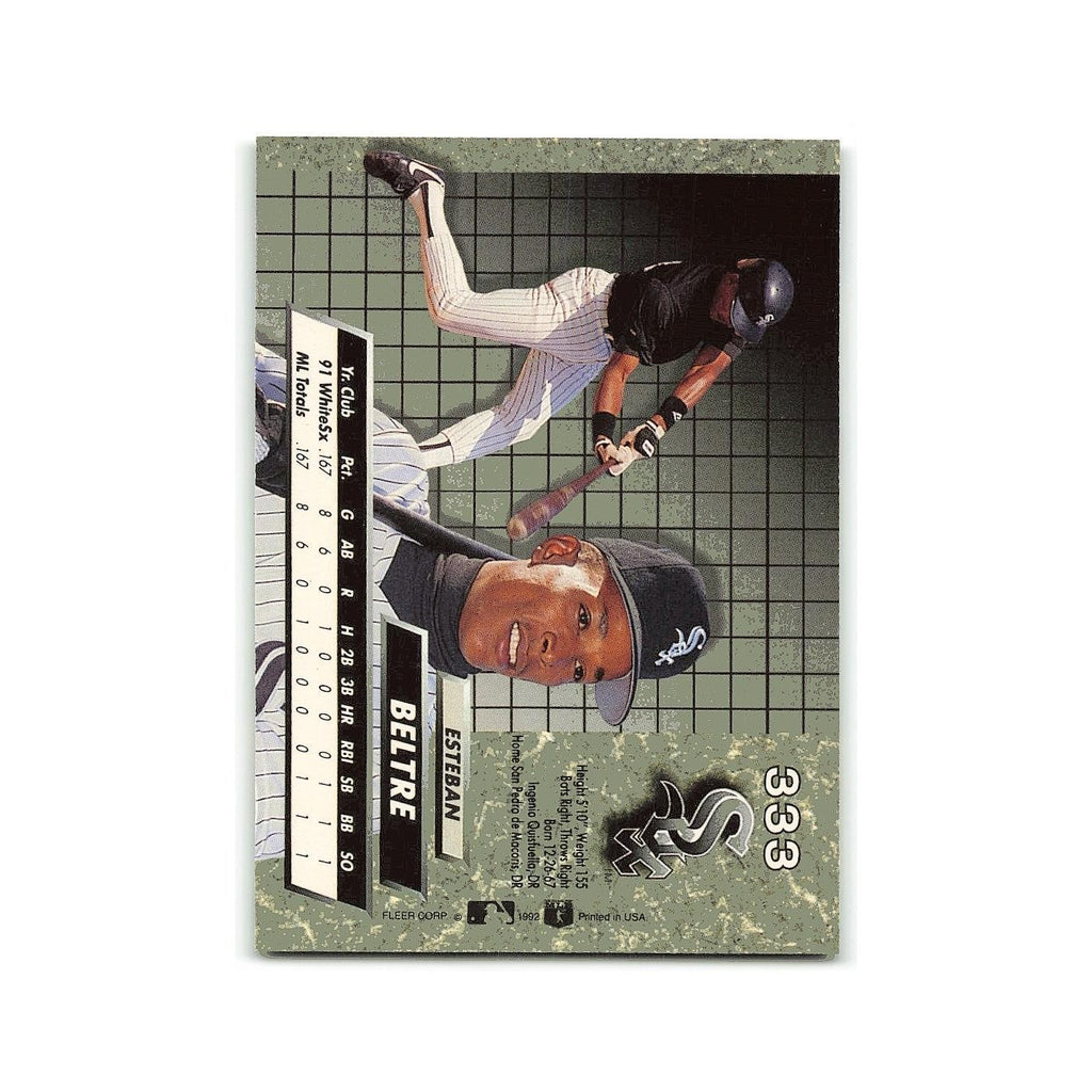 Esteban Beltre Rookie 1992 Fleer Ultra #333 Chicago White Sox Baseball Card NM