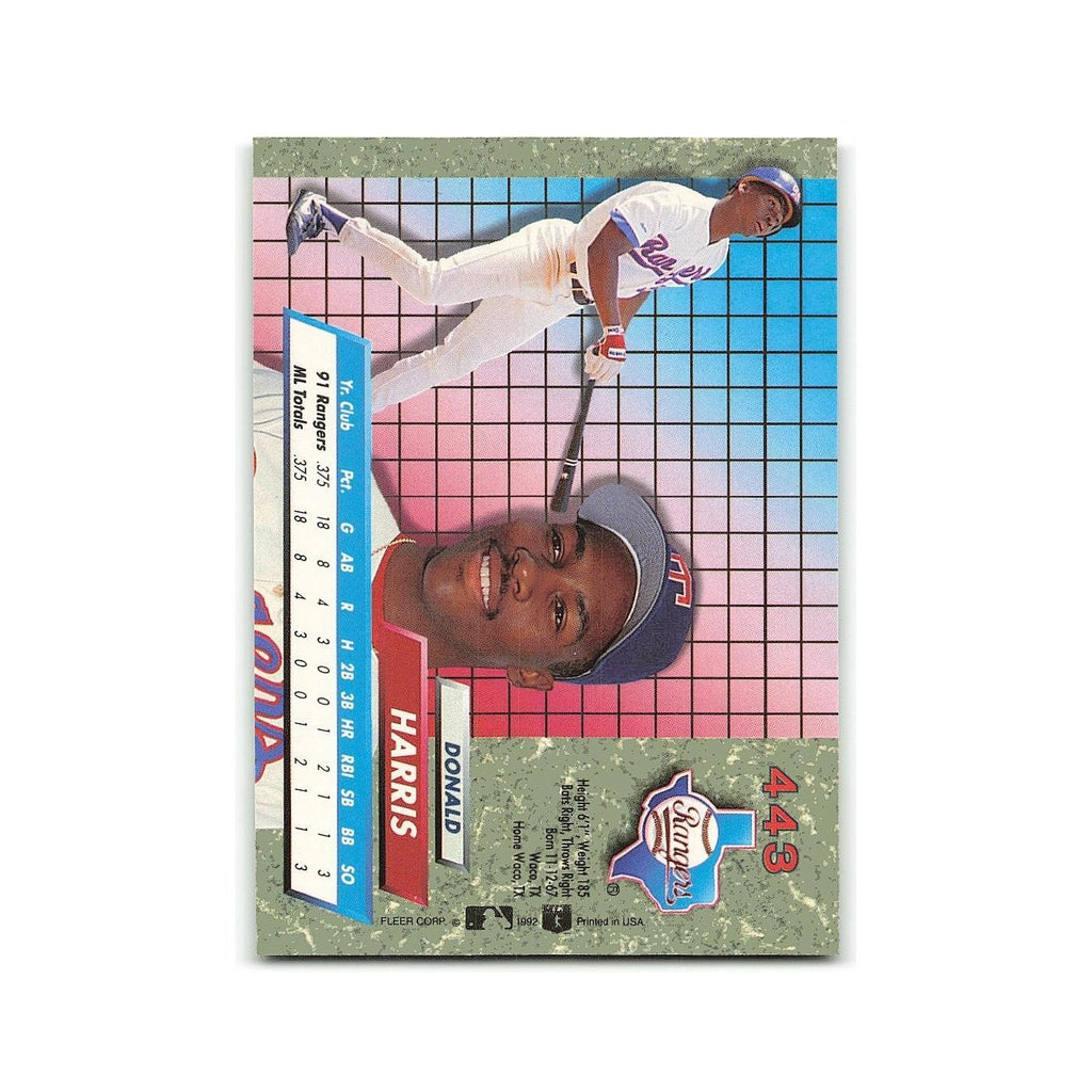 Donald Harris Rookie 1992 Fleer Ultra #443 Texas Rangers Baseball Card NM