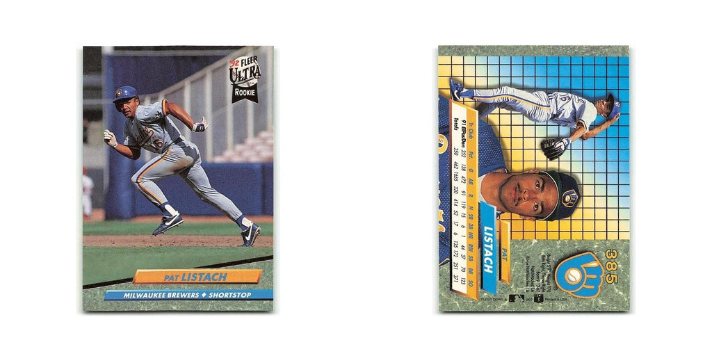 Pat Listach Rookie 1992 Fleer Ultra #385 Milwaukee Brewers Baseball Card NM