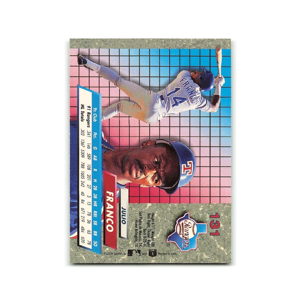 Julio Franco 1992 Fleer Ultra #131 Texas Rangers Baseball Card NM