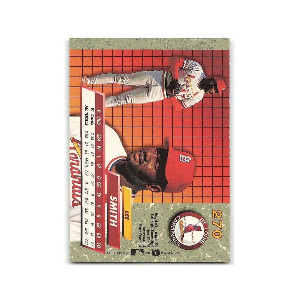 Lee Smith 1992 Fleer Ultra #270 St. Louis Cardinals Baseball Card NM
