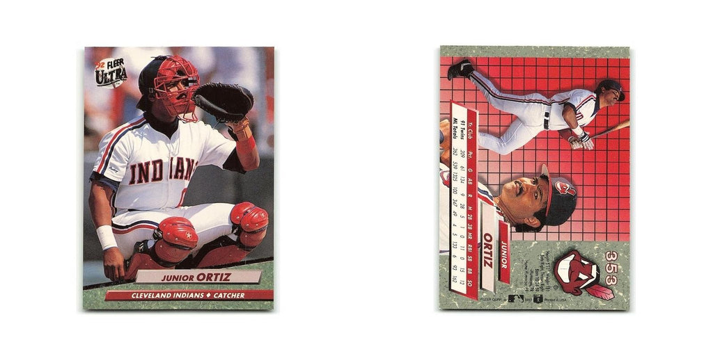Junior Ortiz 1992 Fleer Ultra #353 Cleveland Indians Baseball Card NM