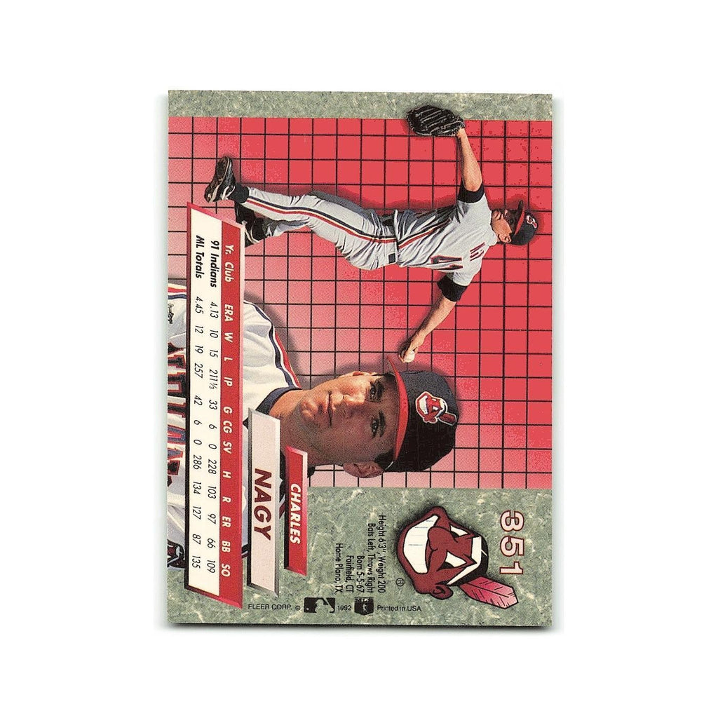 Charles Nagy 1992 Fleer Ultra #351 Cleveland Indians Baseball Card NM