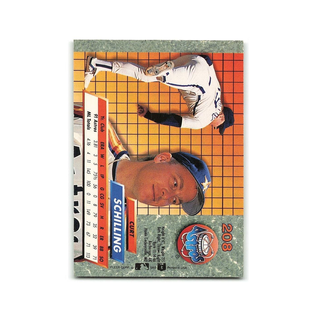 Curt Schilling 1992 Fleer Ultra #208 Houston Astros Baseball Card NM