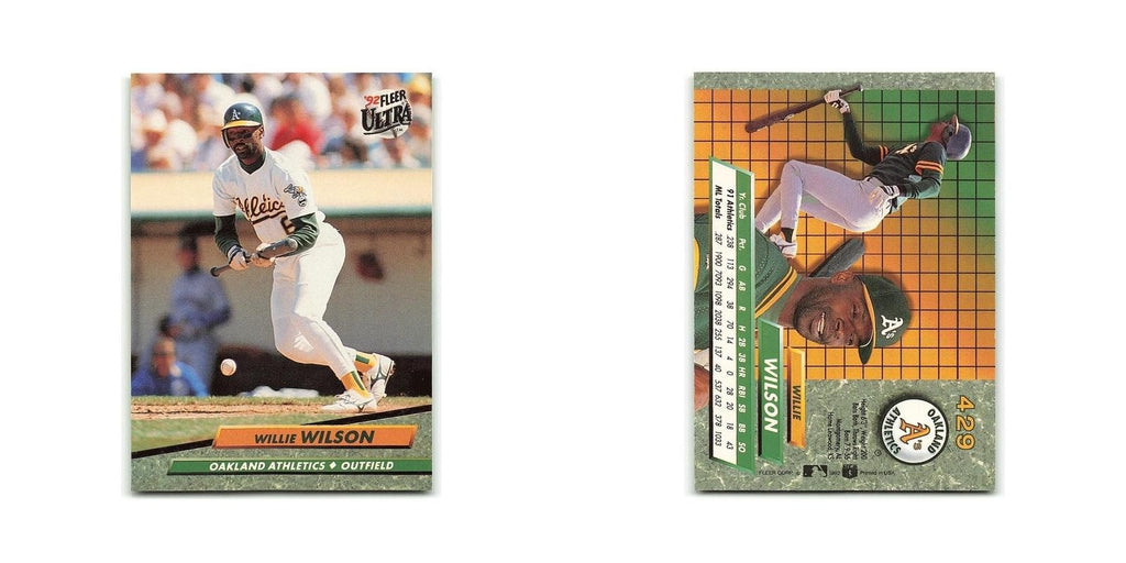 Willie Wilson 1992 Fleer Ultra #429 Oakland Athletics Baseball Card NM