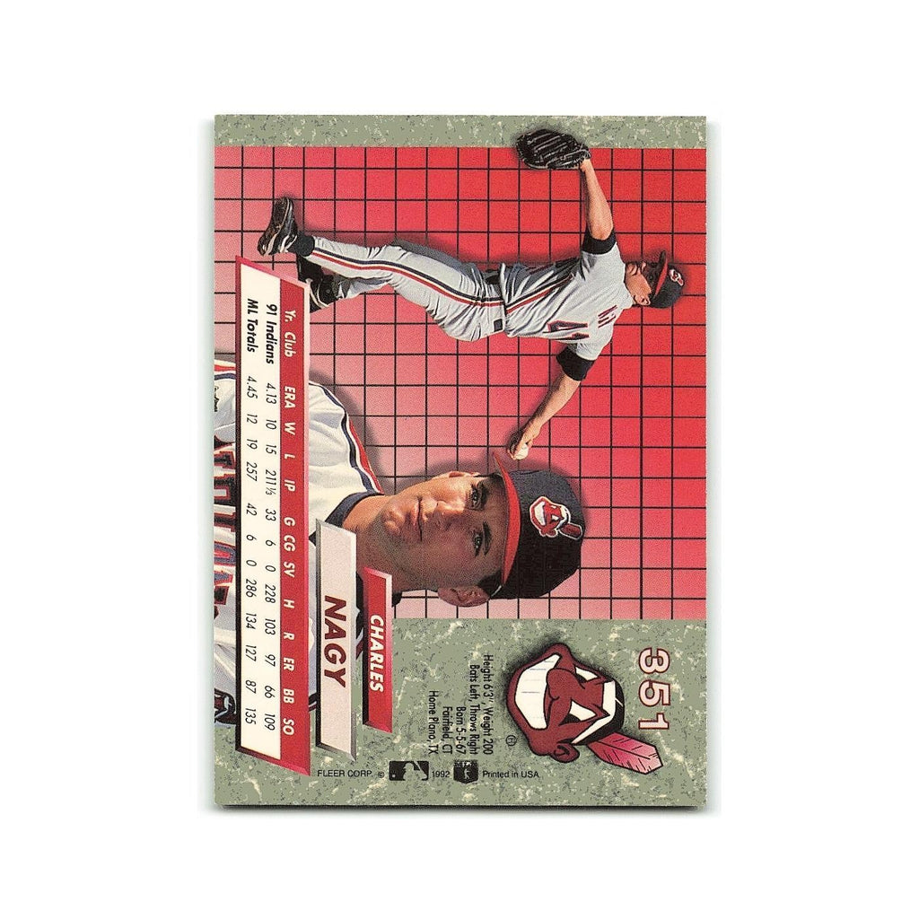 Charles Nagy 1992 Fleer Ultra #351 Cleveland Indians Baseball Card NM