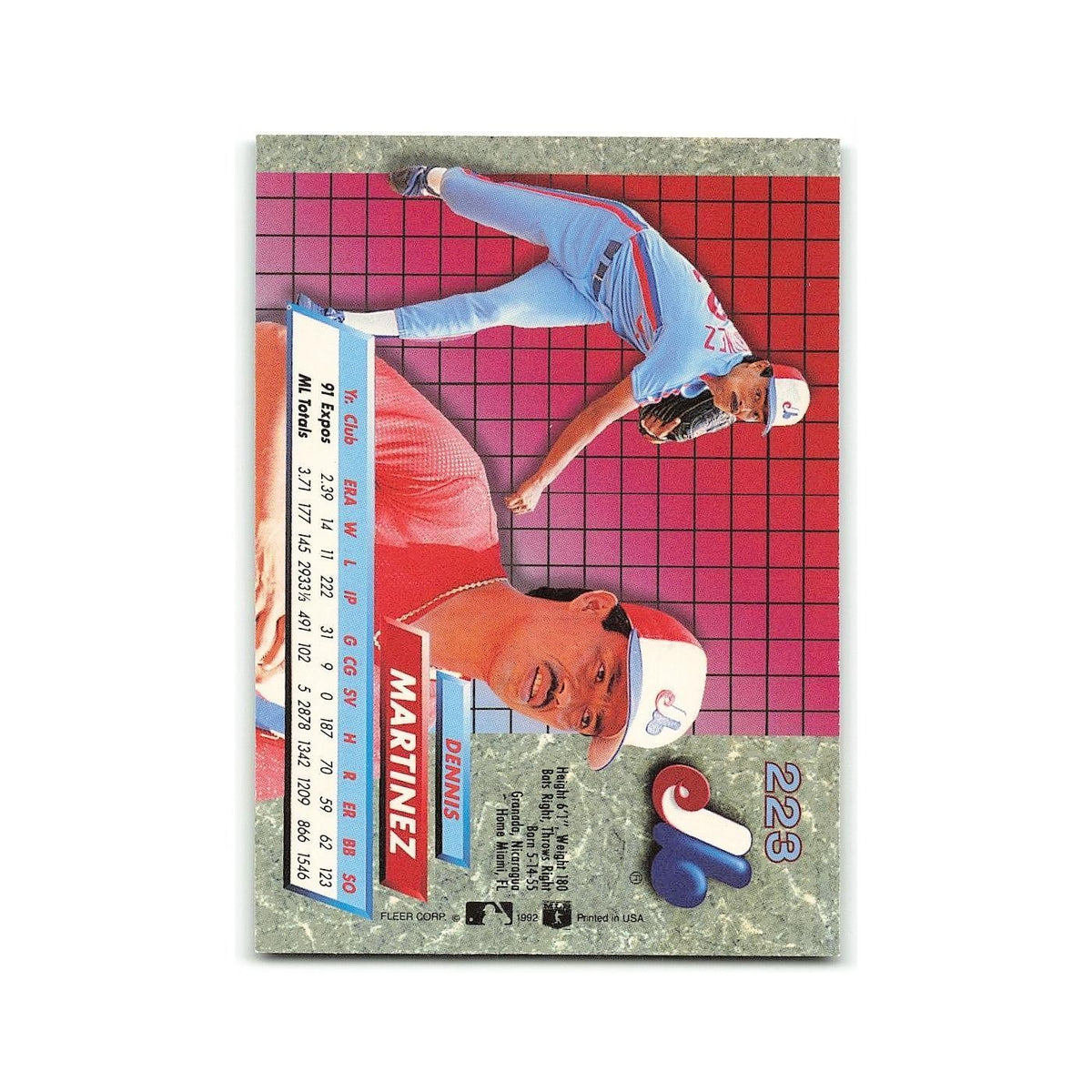 Dennis Martinez 1992 Fleer Ultra #223 Montreal Expos Baseball Card NM