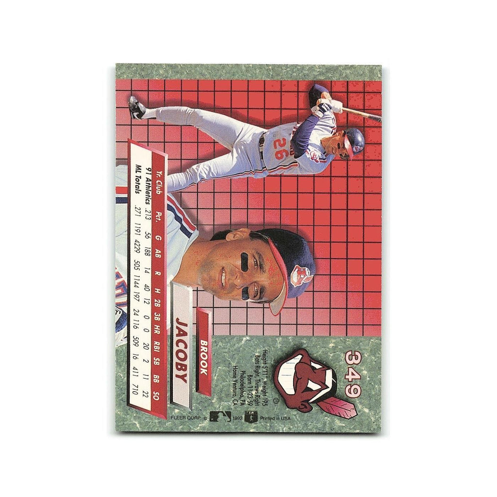 Brook Jacoby 1992 Fleer Ultra #349 Cleveland Indians Baseball Card NM