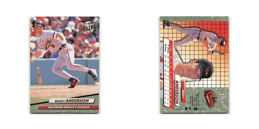 Brady Anderson 1992 Fleer Ultra #301 Baltimore Orioles Baseball Card NM