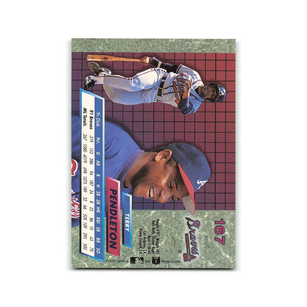 Terry Pendleton 1992 Fleer Ultra #167 Atlanta Braves Baseball Card NM