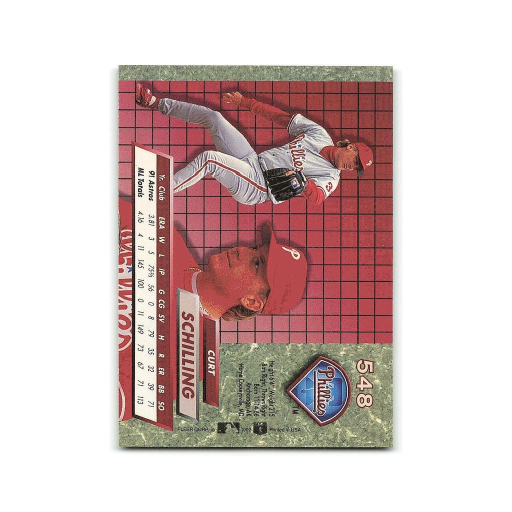 Curt Schilling 1992 Fleer Ultra #548 Philadelphia Phillies Baseball Card NM