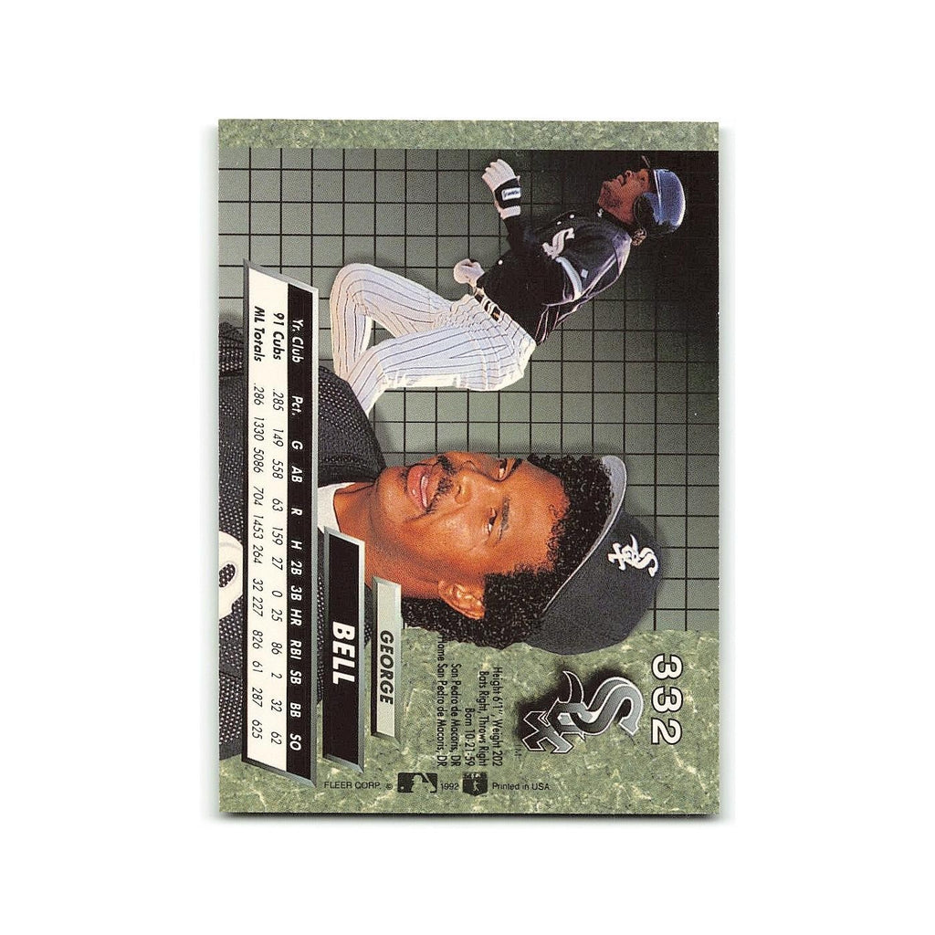 George Bell 1992 Fleer Ultra #332 Chicago White Sox Baseball Card NM