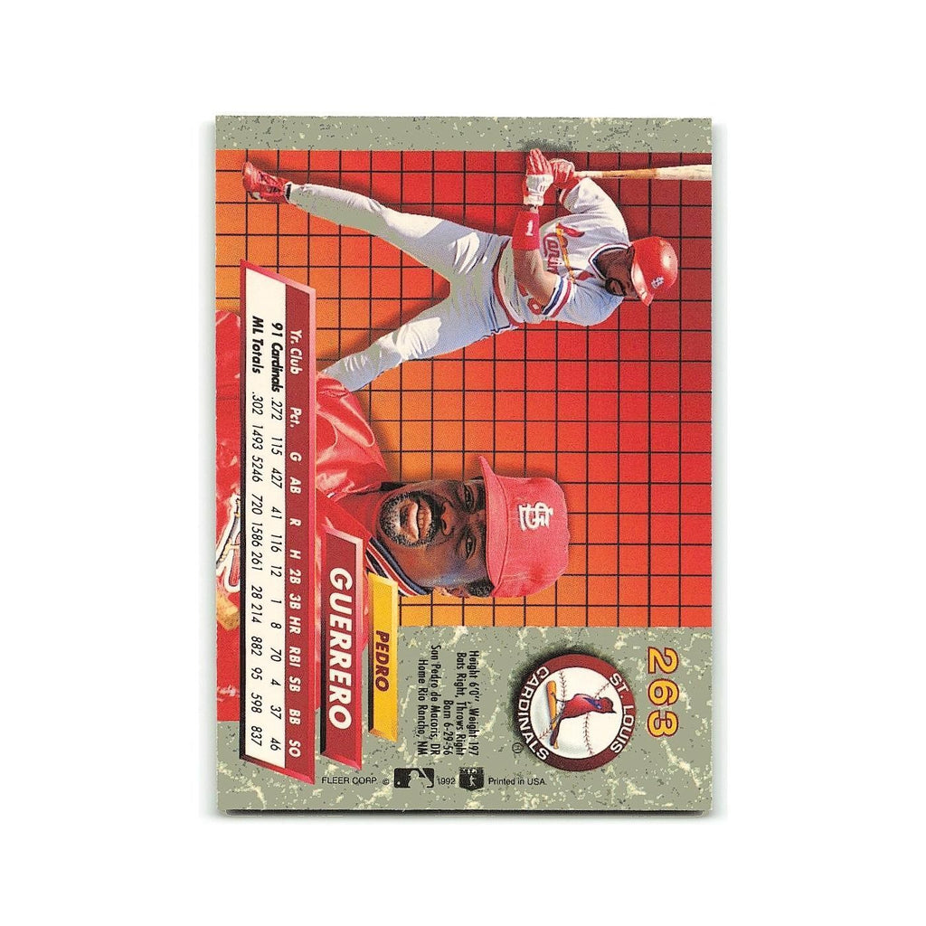 Pedro Guerrero 1992 Fleer Ultra #263 St. Louis Cardinals Baseball Card NM