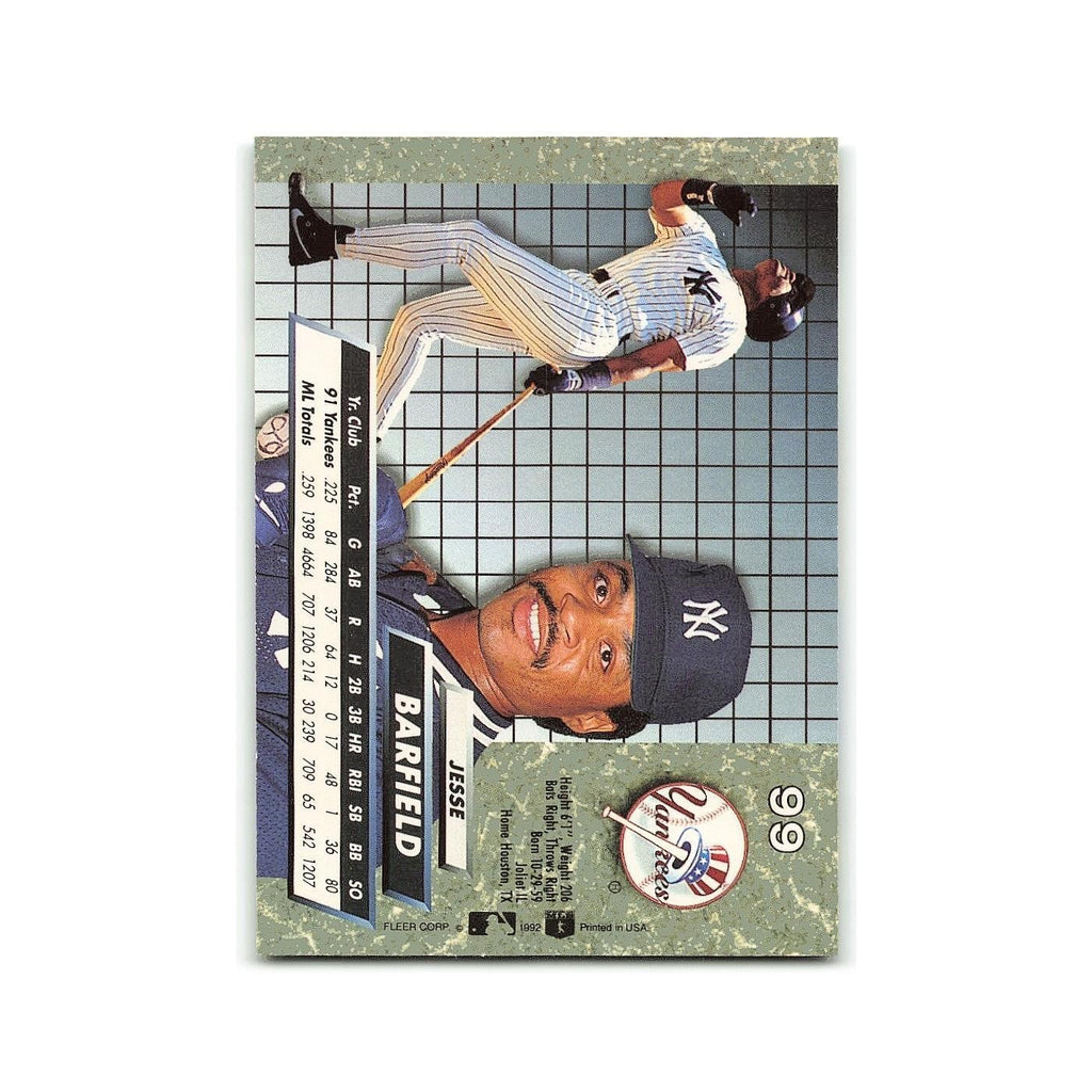 Jesse Barfield 1992 Fleer Ultra #99 New York Yankees Baseball Card NM