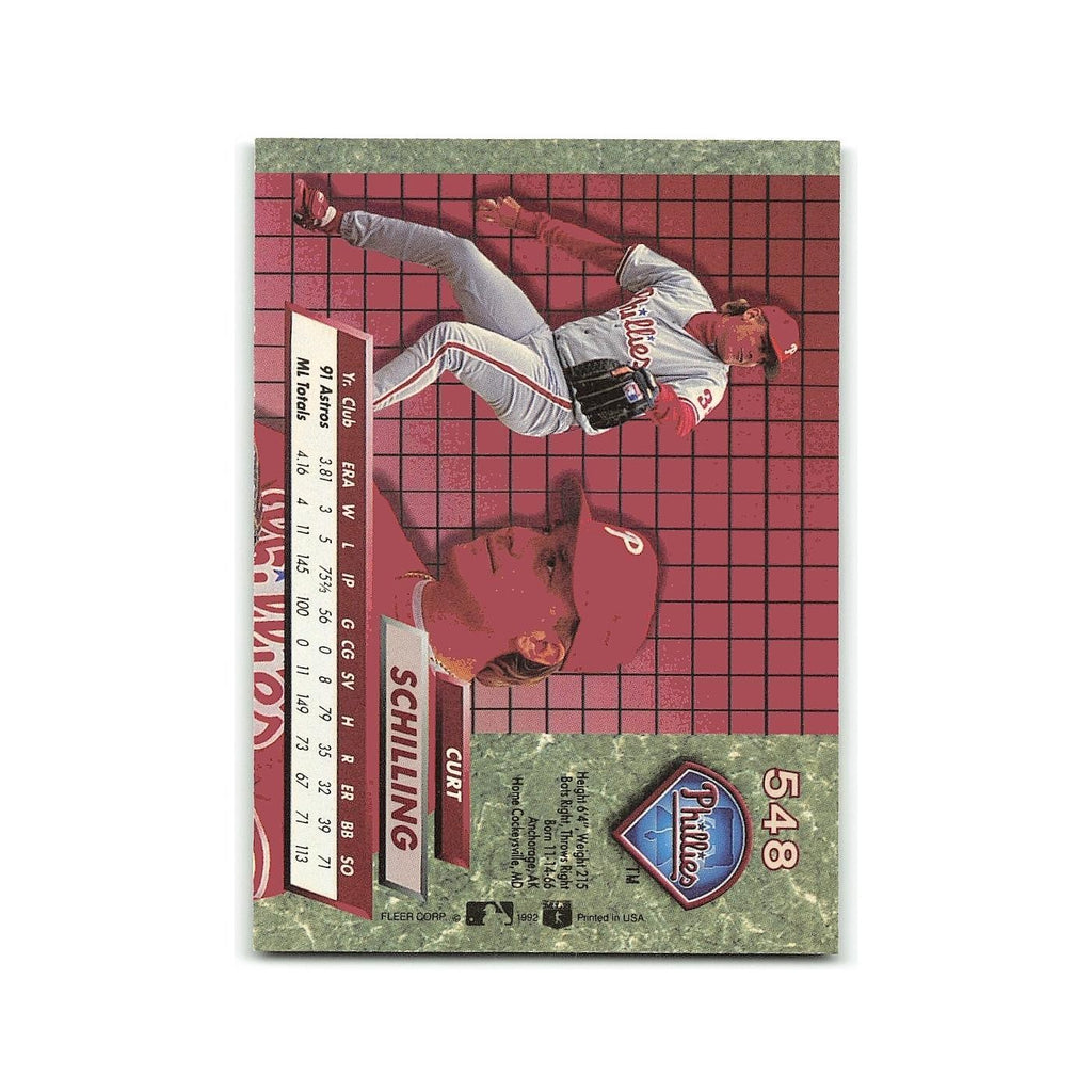 Curt Schilling 1992 Fleer Ultra #548 Philadelphia Phillies Baseball Card NM