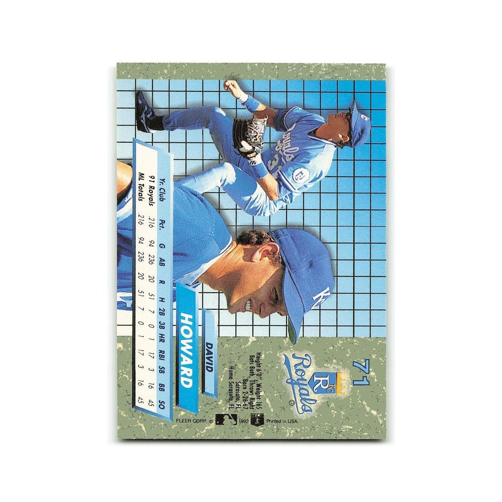 David Howard Rookie 1992 Fleer Ultra #71 Kansas City Royals Baseball Card NM