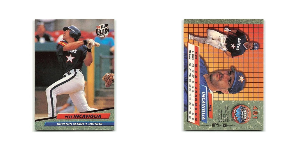 Pete Incaviglia 1992 Fleer Ultra #491 Houston Astros Baseball Card NM