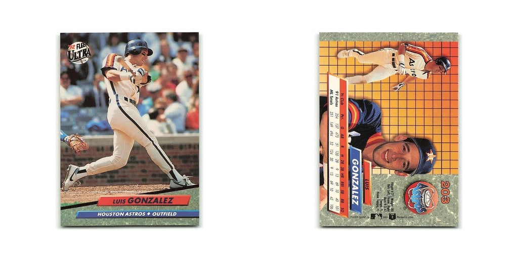Luis Gonzalez 1992 Fleer Ultra #203 Houston Astros Baseball Card NM